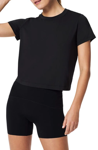 Shop Spanx Butter Boxy Performance T-shirt In Very Black