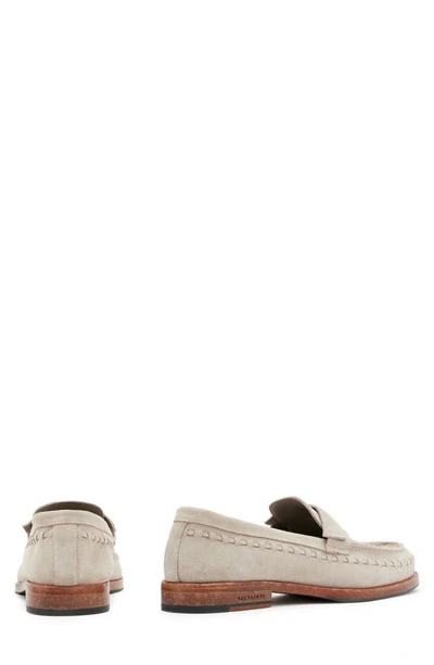 Shop Allsaints Sammy Suede Penny Loafer In Sand