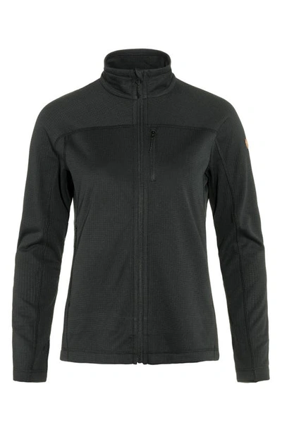 Shop Fjall Raven Abisko Lite Fleece Jacket In Black