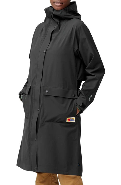 Shop Fjall Raven Fjällräven Vardag Waterproof Rain Coat In Black