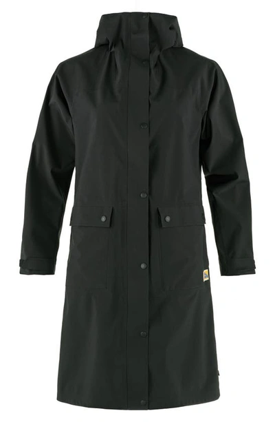 Shop Fjall Raven Vardag Waterproof Rain Coat In Black