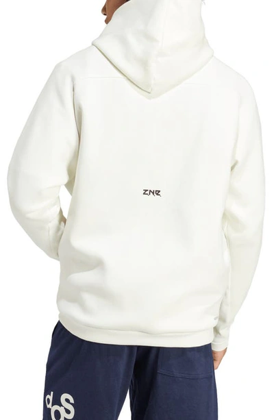 Shop Adidas Sportswear Z.n.e. Aeroready Zip Hoodie In Off White
