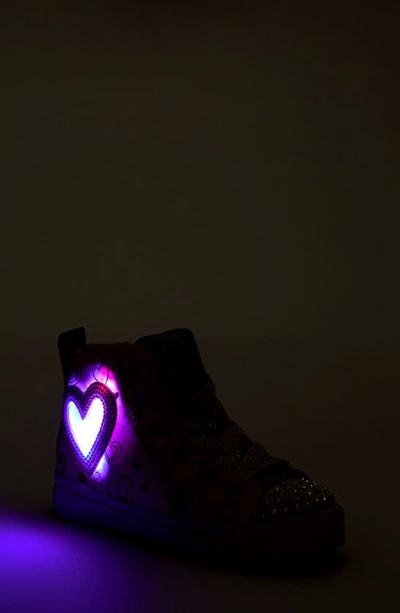 Shop Skechers Kids' Twi-lites 2.0 Light-up High Top Sneaker In Light Pink/ Multi
