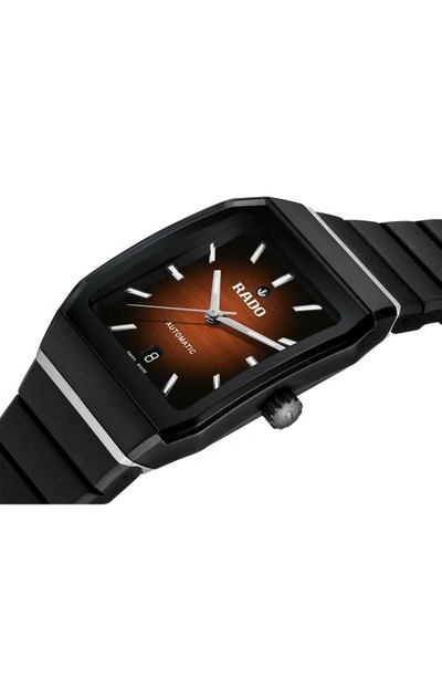 Shop Rado Anatom Automatic Bracelet Watch, 32.5mm In Black/ Orange