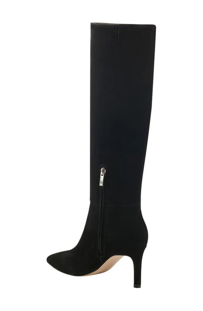 Shop Marc Fisher Ltd Georgiey Pointed Toe Knee High Boot In Black Suede