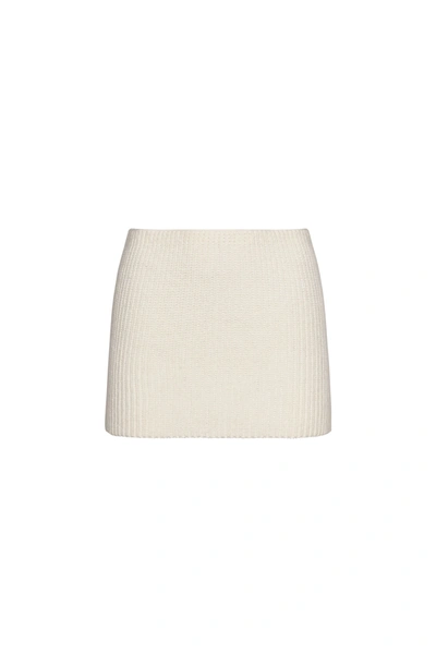 Danielle Guizio Ny Guizio X Champion Rib Knit Mini Skirt In Chalk White