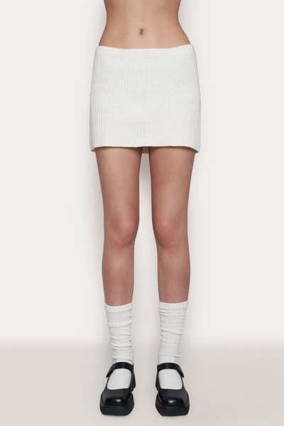 Danielle Guizio Ny Guizio X Champion Rib Knit Mini Skirt In Chalk White