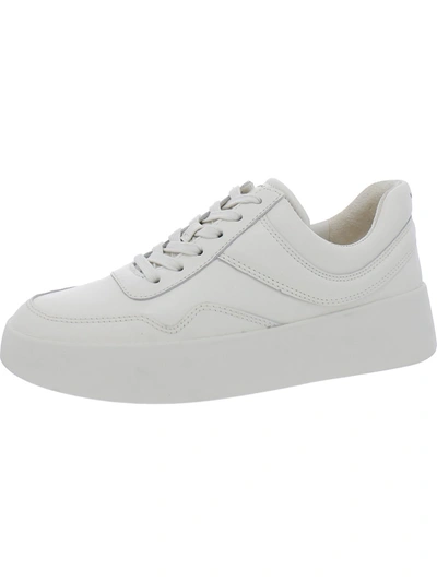 Shop Vince Warren Court Womens Faux Leather Mixed Media Casual And Fashion Sneakers In White