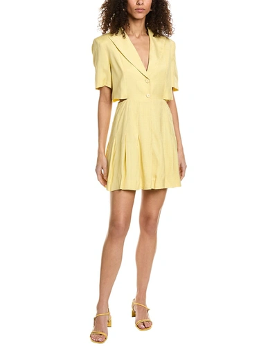 Shop Sandro Cutout Waist Shirtdress In Yellow