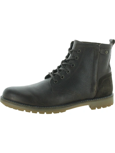 Shop Crevo Carden Mens Pebbled Leather Ankle Boots In Grey