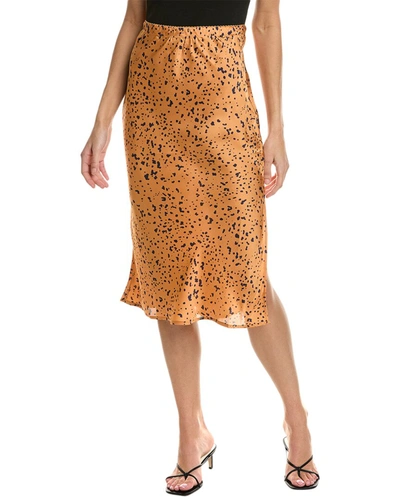 Shop City Sleek Printed Midi Skirt In Orange