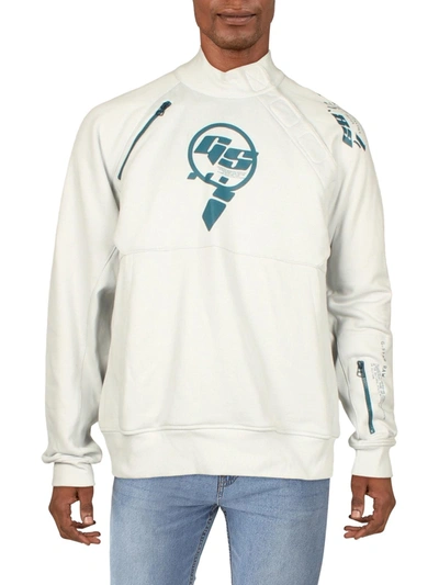 Shop G-star Raw Mens Logo Velcro Sweatshirt In White