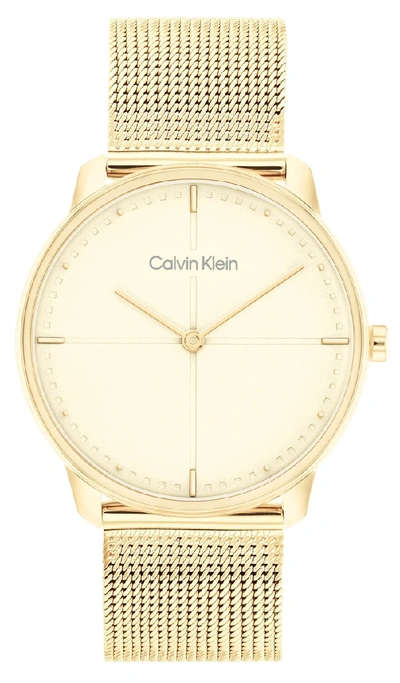 Shop Calvin Klein Unisex 35mm Gold Quartz Watch