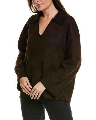 Shop Weworewhat Collar V-neck Sweater In Brown