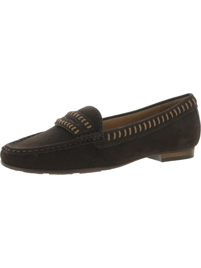 Shop Driver Club Usa Maple Ave Womens Leather Slip-on Moccasins In Black