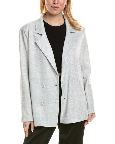 Shop Reveriee Shimmer Jacket In Grey