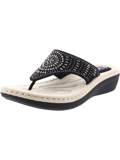 Shop Cliffs By White Mountain Cienna Womens Embellished Wedges In Black