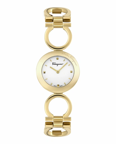 Shop Ferragamo Women's 28mm Silver Quartz Watch In Gold