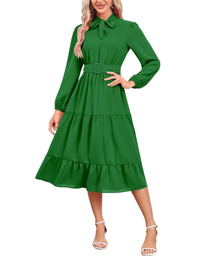 Shop Vera Dolini Midi Dress In Green