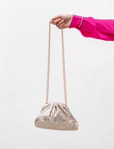 Shop Maria La Rosa Pailettes Game Shoulder Bag In Mink In Grey