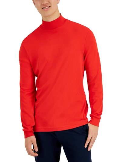 Shop Club Room Mens Cotton Long Sleeve T-shirt In Red