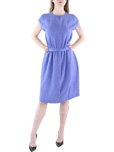 Shop Anne Klein Womens Keyhole Knee Length Sheath Dress In Blue