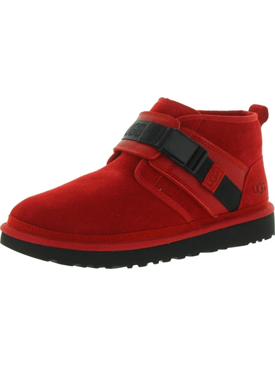 Shop Ugg Neumel Snapback Mens Suede Cold Weather Ankle Boots In Red