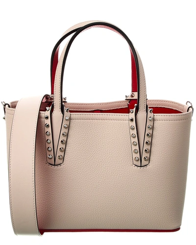 Shop Christian Louboutin Cabata Leather Tote In Beige