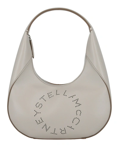 Shop Stella Mccartney Logo Hobo Shoulder Bag In White