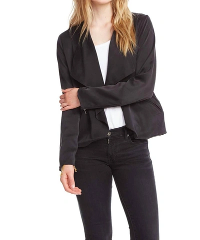 Shop Chaser Open Front Collarless Jacket W Zippers In True Black