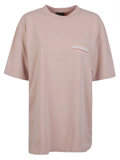 Shop Balenciaga Political Campaign Cotton T-shirt In Pink
