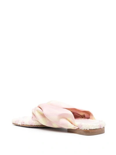 Shop Burberry Check Thong Sandals In White