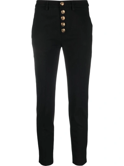Shop Dondup Carmen Slim Chino Trousers In Black