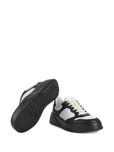 Shop Gucci Chunky B Leather Sneakers In Black