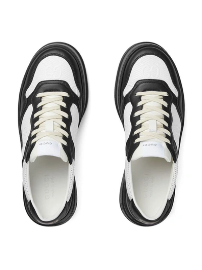 Shop Gucci Chunky B Leather Sneakers In Black