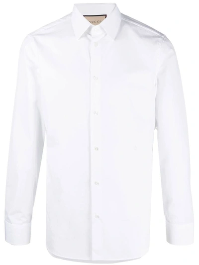 Shop Gucci Gg Embroidery Cotton Shirt In White