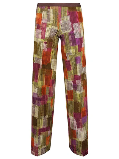 Shop Siyu Printed Trousers In Multicolour