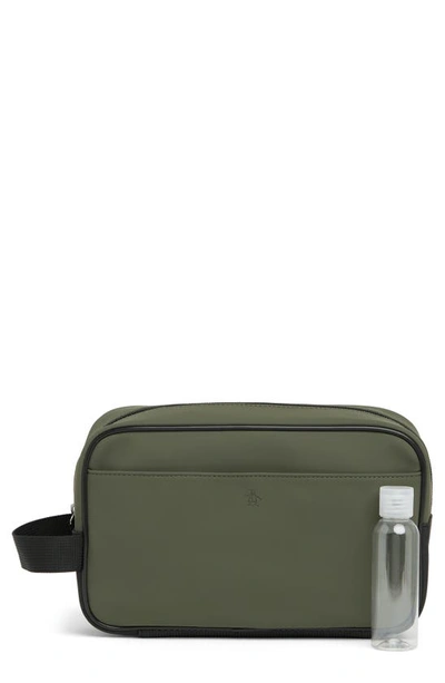 Shop Original Penguin Rubber Zip Top Dopp Kit In Olive