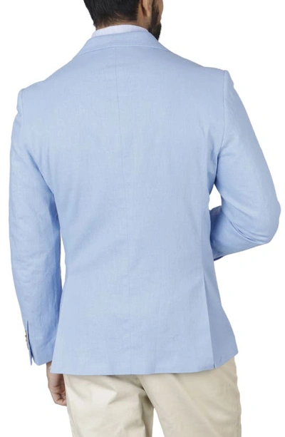 Shop Tailorbyrd Solid Notch Lapel Linen Blend Sport Coat In Sky Blue