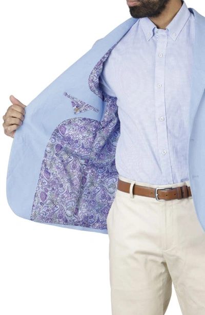 Tailorbyrd Solid Notch Lapel Linen Blend Sport Coat In Sky Blue
