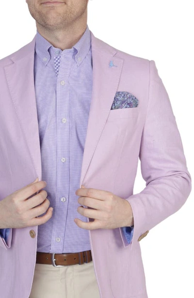 Shop Tailorbyrd Solid Notch Lapel Linen Blend Sport Coat In Lilac