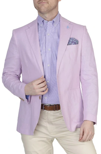 Shop Tailorbyrd Solid Notch Lapel Linen Blend Sport Coat In Lilac