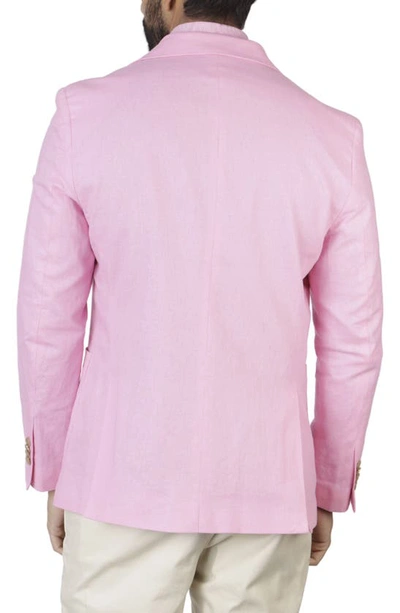 Tailorbyrd Solid Notch Lapel Linen Blend Sport Coat In Rose Pink