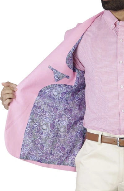 Tailorbyrd Solid Notch Lapel Linen Blend Sport Coat In Rose Pink