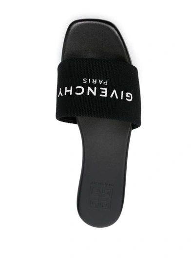 Shop Givenchy 4g Canvas Slides In Black