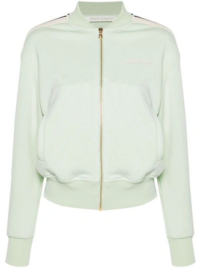 Shop Palm Angels Classic Logo Track Bomber Jacket In Green