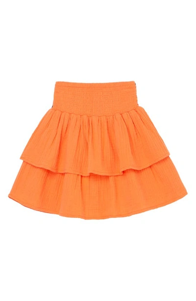 Shop Peek Aren't You Curious Kids' Zen Embroidered Tiered Skirt In Coral