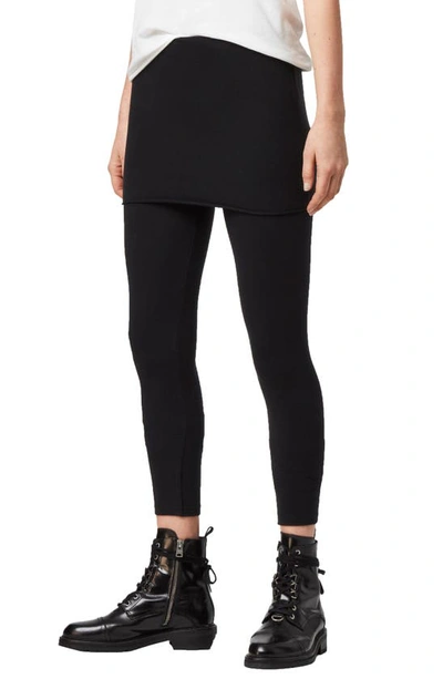 Shop Allsaints Raffi Skirted Leggings In Black