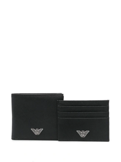 Shop Ea7 Emporio Armani Leather Wallet And Card Case Set In Black