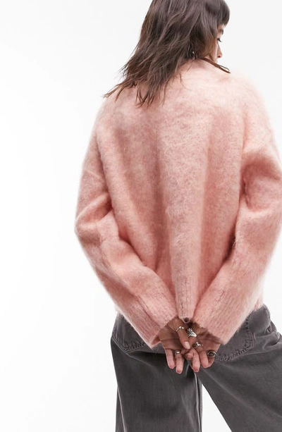 Shop Topshop Fluffy Sweater In Pink